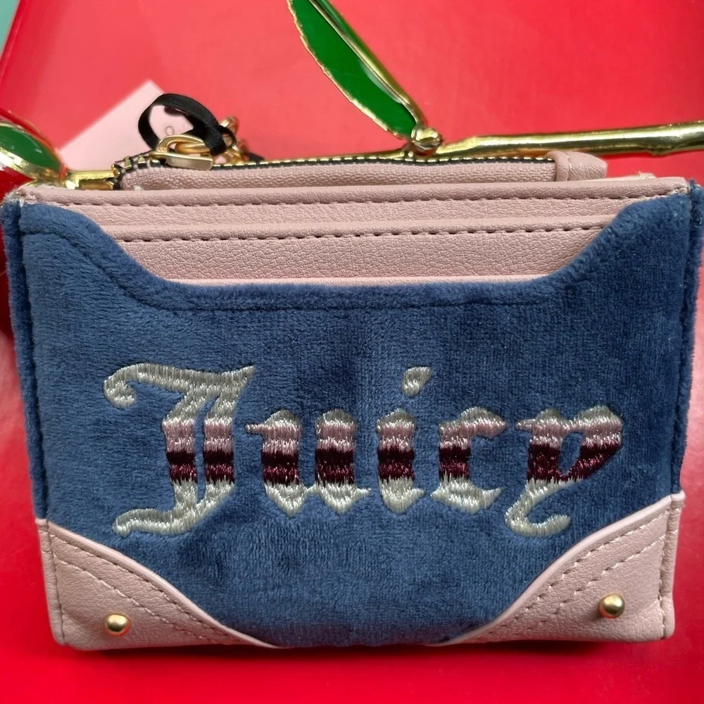 Juicy Couture Wallet,Juicy Couture Blue and Pink Card Holder